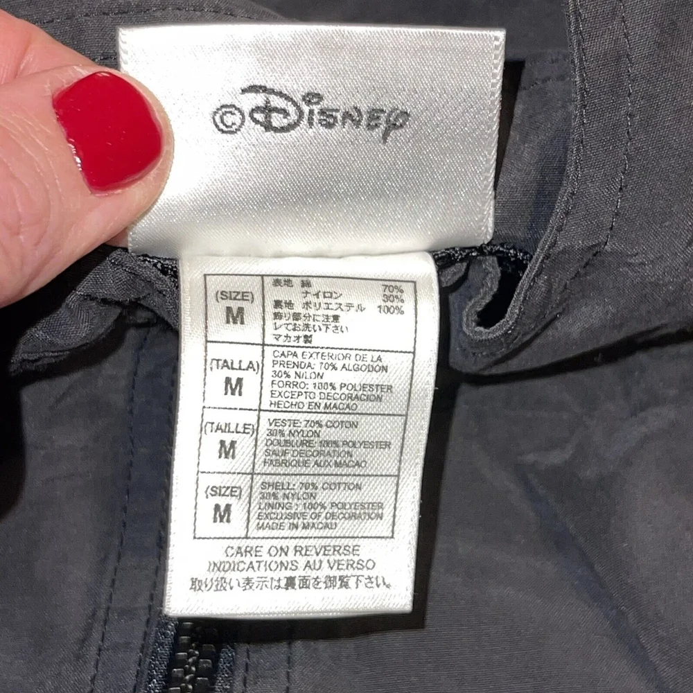 Vintage Rare Walt Disney World Jacket Mens Medium Black Windbreaker Mickey Mouse